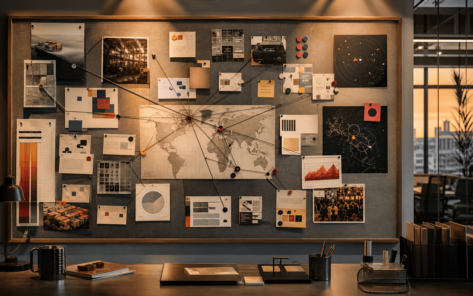 A business signal board with market alerts, evidence trails, urgency scores, and digest routing.