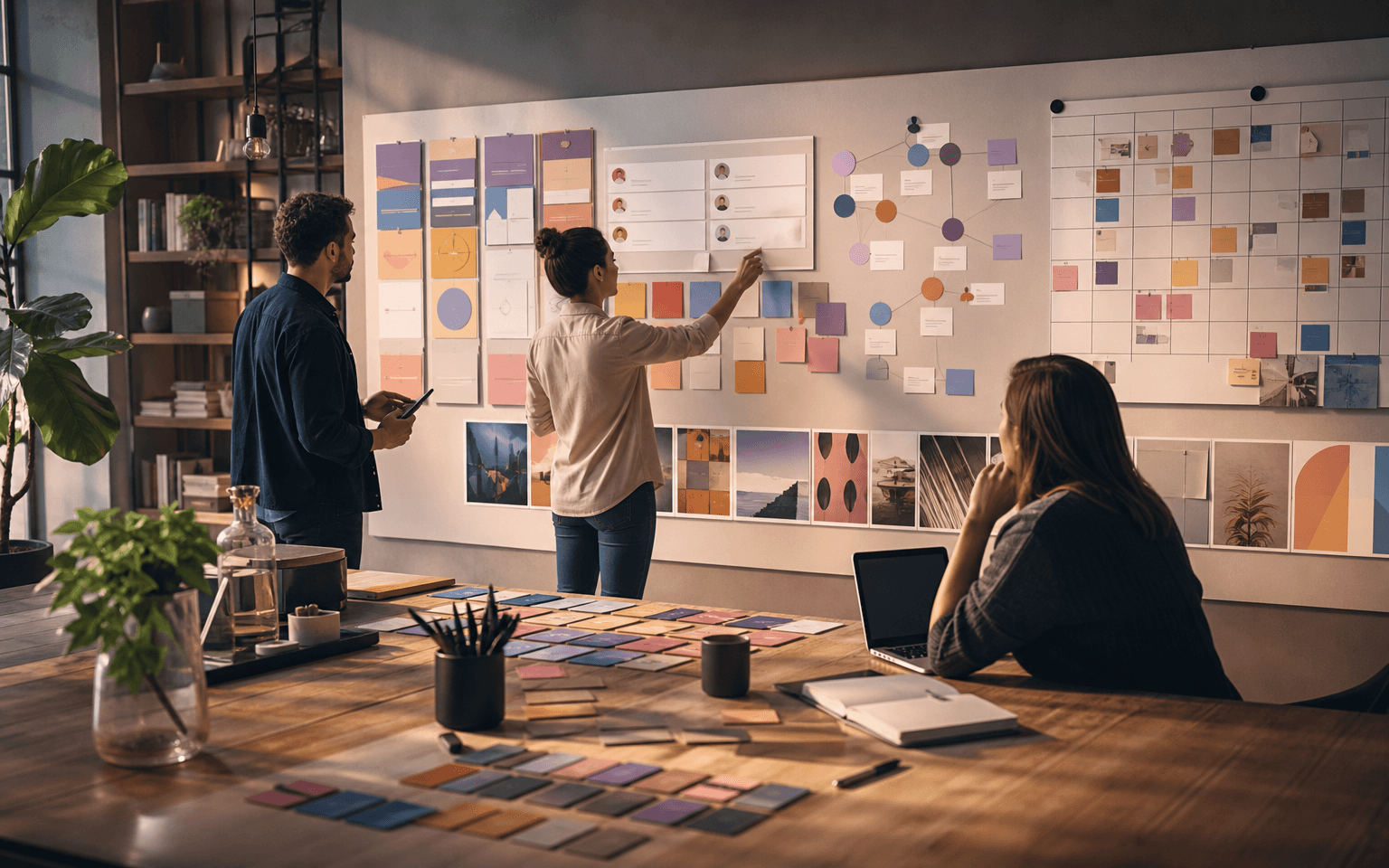 A content growth operations workspace with funnel signals, experiment cards, topic backlog, and publishing plans.